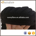 black hand knitting cashmere fashion beanie hat for ladies